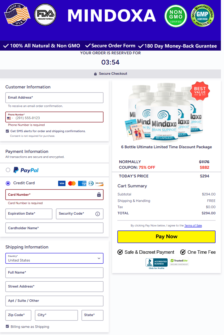 Mindoxa order form